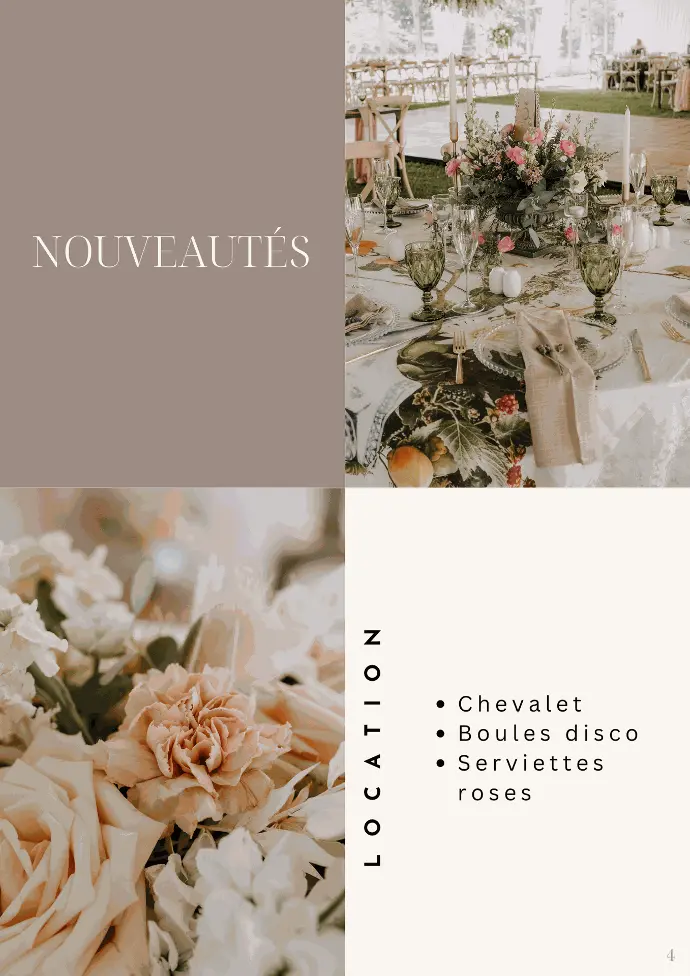 Nouveautés location événements