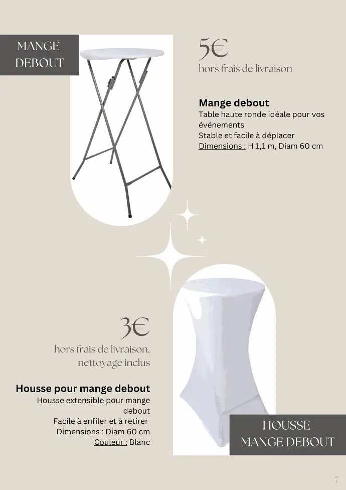 Location mande debout, housse mange debout