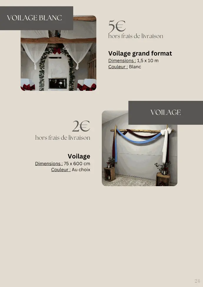 Location voilage, tenture